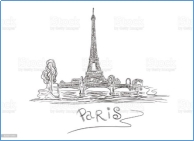 Эйфелева Башня Париж Франция Эскиз Векторный Рисунок — стоковая векторная  графика и другие изображения на тему Архитектура - iStock